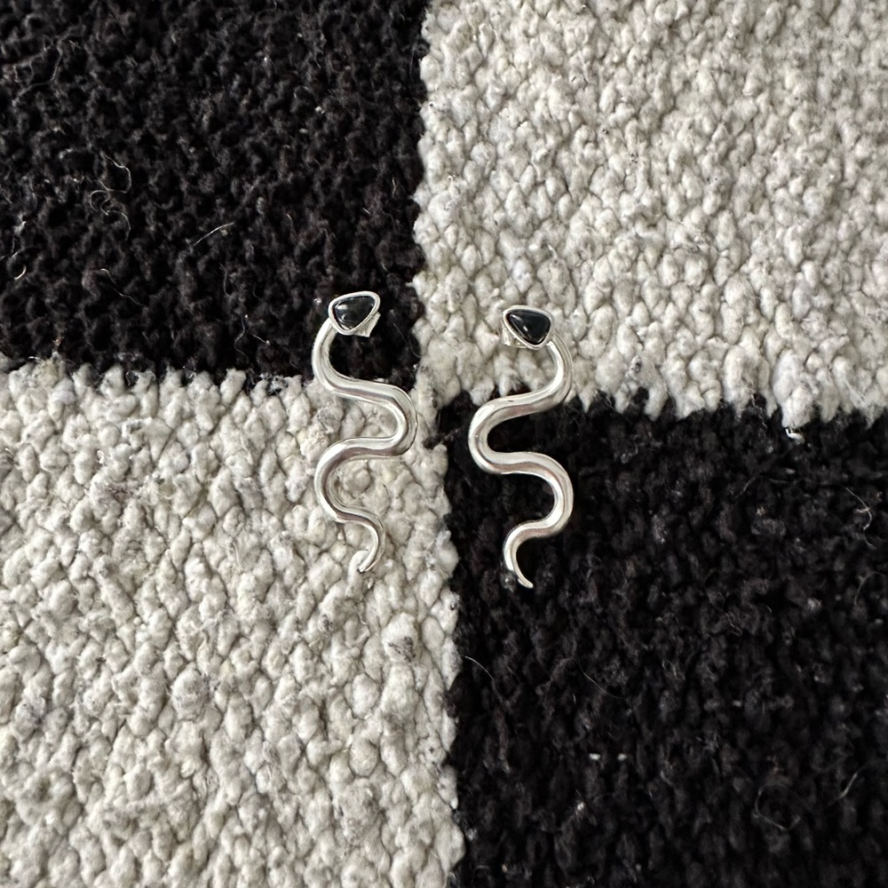 Sterling Silver Snake Earrings